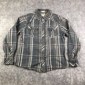 Buckle BKE Shirt Men's Western Plaid Slim Fit Pearl Snap Button Up Long Sleeve M